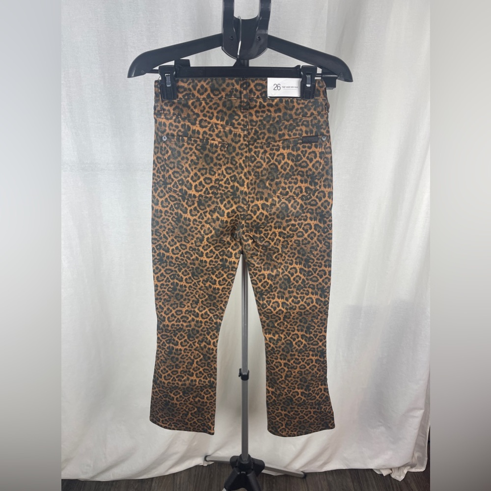 7 FOR ALL MANKIND Leopard Print High Waist Skinny Jeans size 26 NWT - Picture 8 of 15